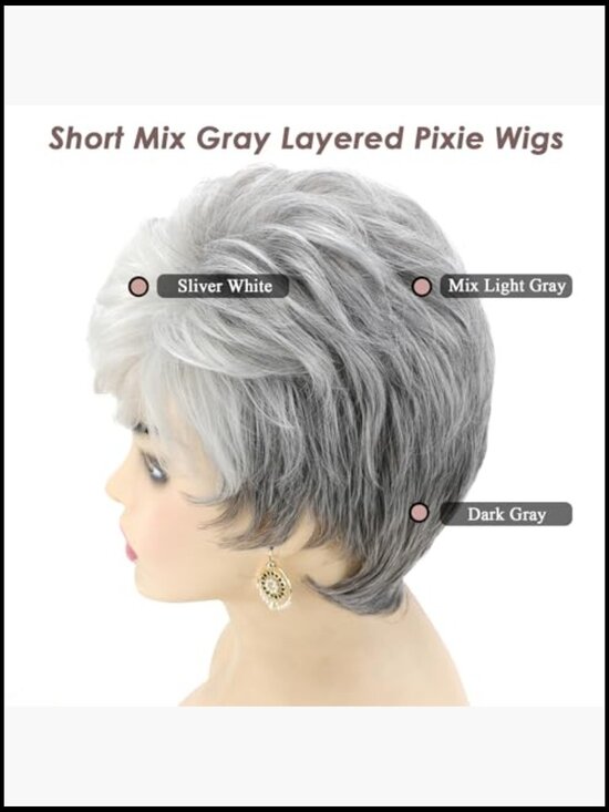 Curly Pixie Cut Synthetic Wig Heat Resistant Natural Look Short Layered main image 6